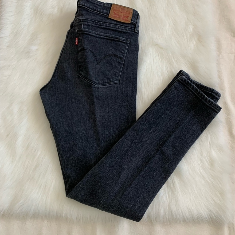 Women's Levi’s 711 Skinny Black Washed Jeans Size 29 Slim Fit